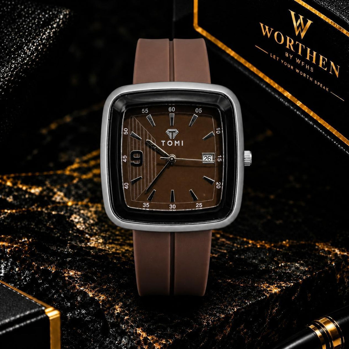 TOMI — Classic Brown Square