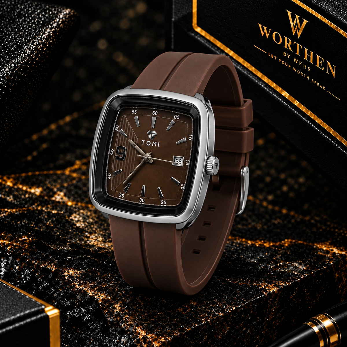 TOMI — Classic Brown Square